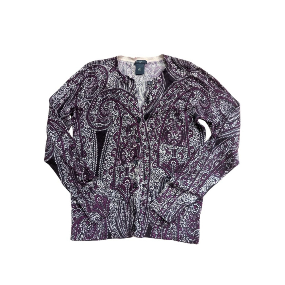 Ann Taylor Petite Paisley Cardigan Extra Small